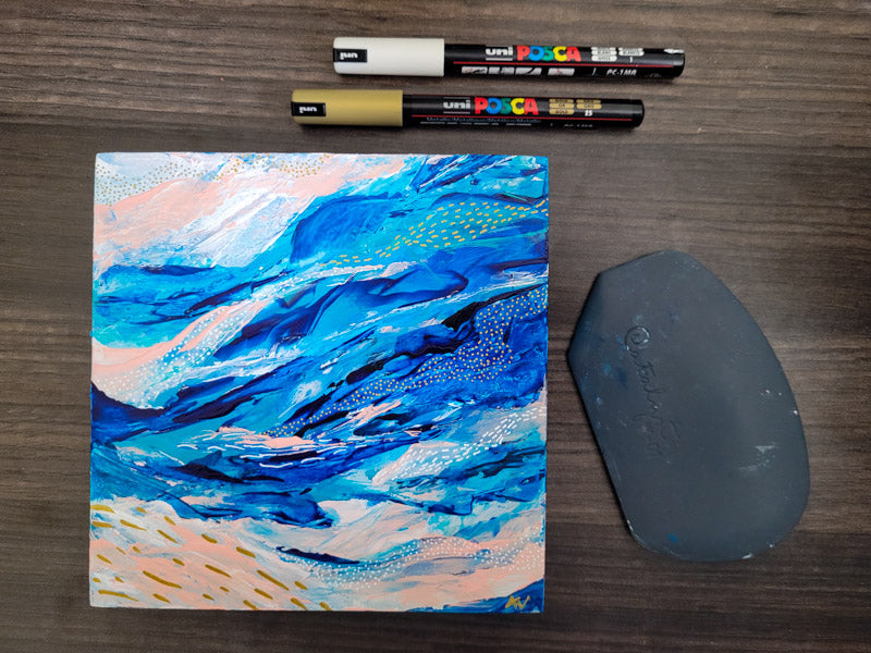 Blue rushing in | 6 x 6 in